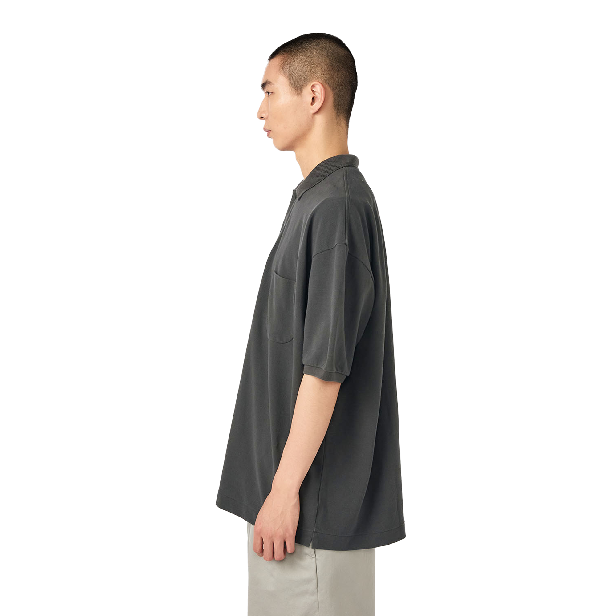 nanamica Short Sleeve Polo Shirt Charcoal