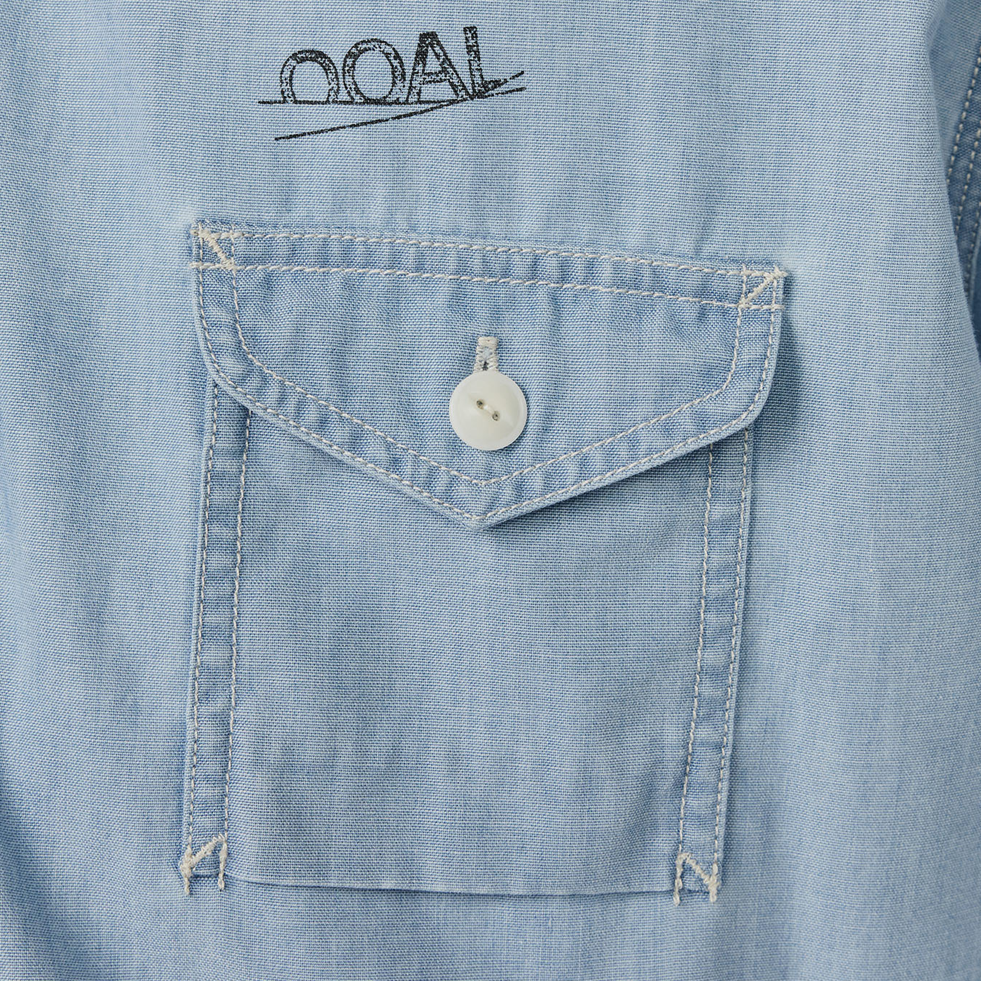 nanamica Regular Collar Chambray Shirt Light Indigo