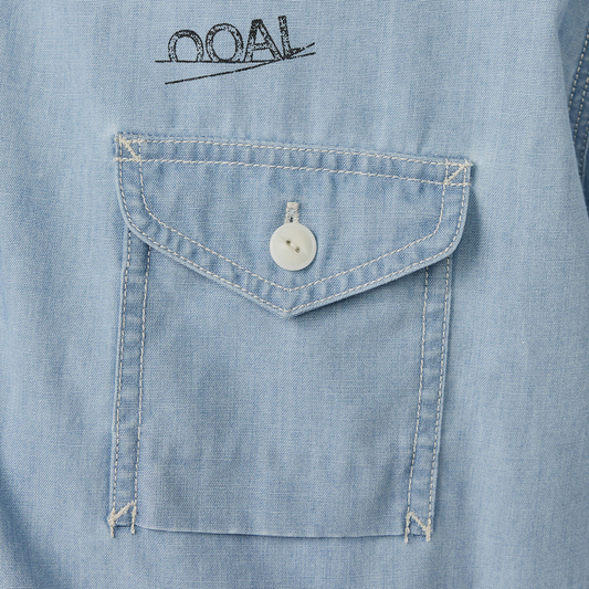 nanamica Regular Collar Chambray Shirt Light Indigo