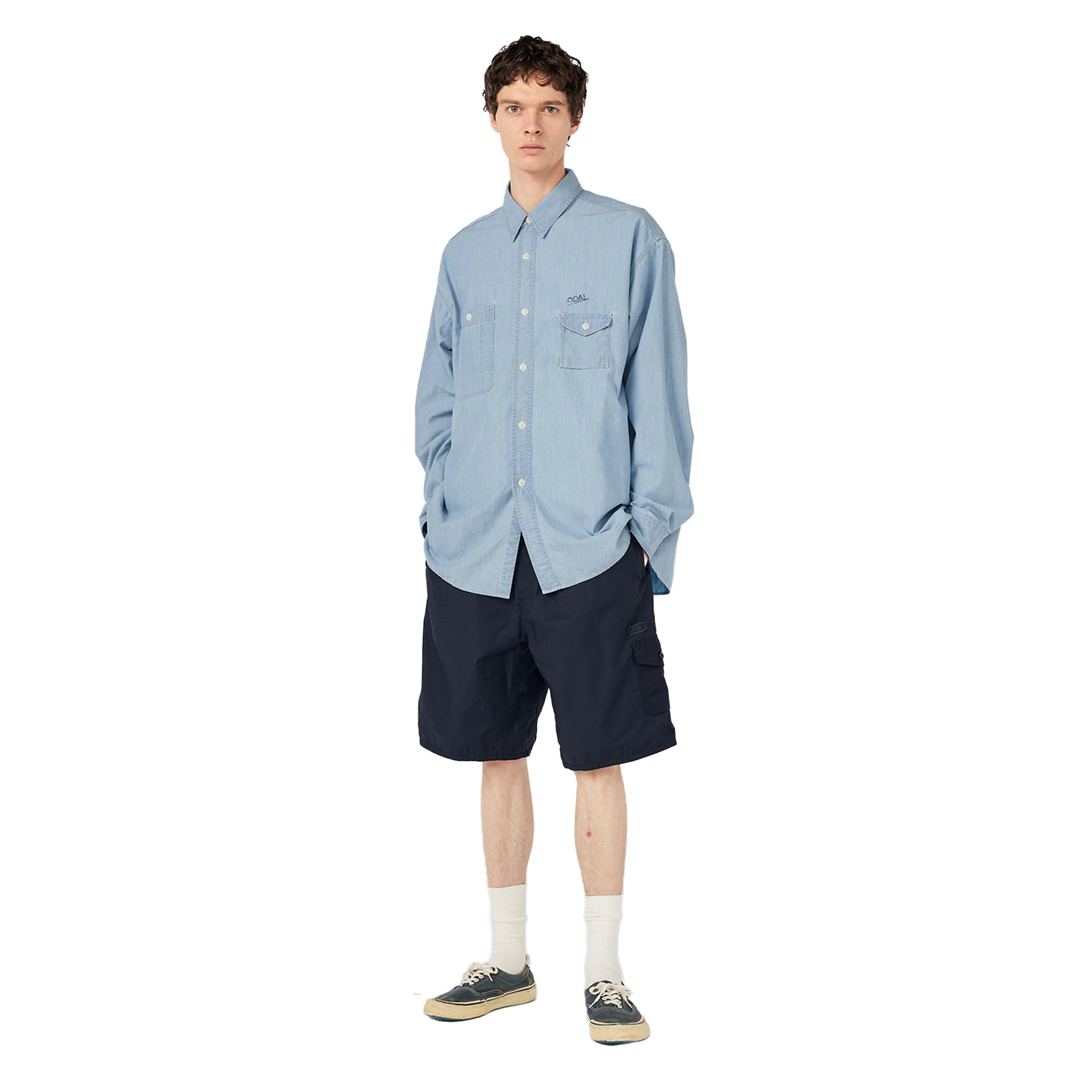 nanamica Regular Collar Chambray Shirt Light Indigo