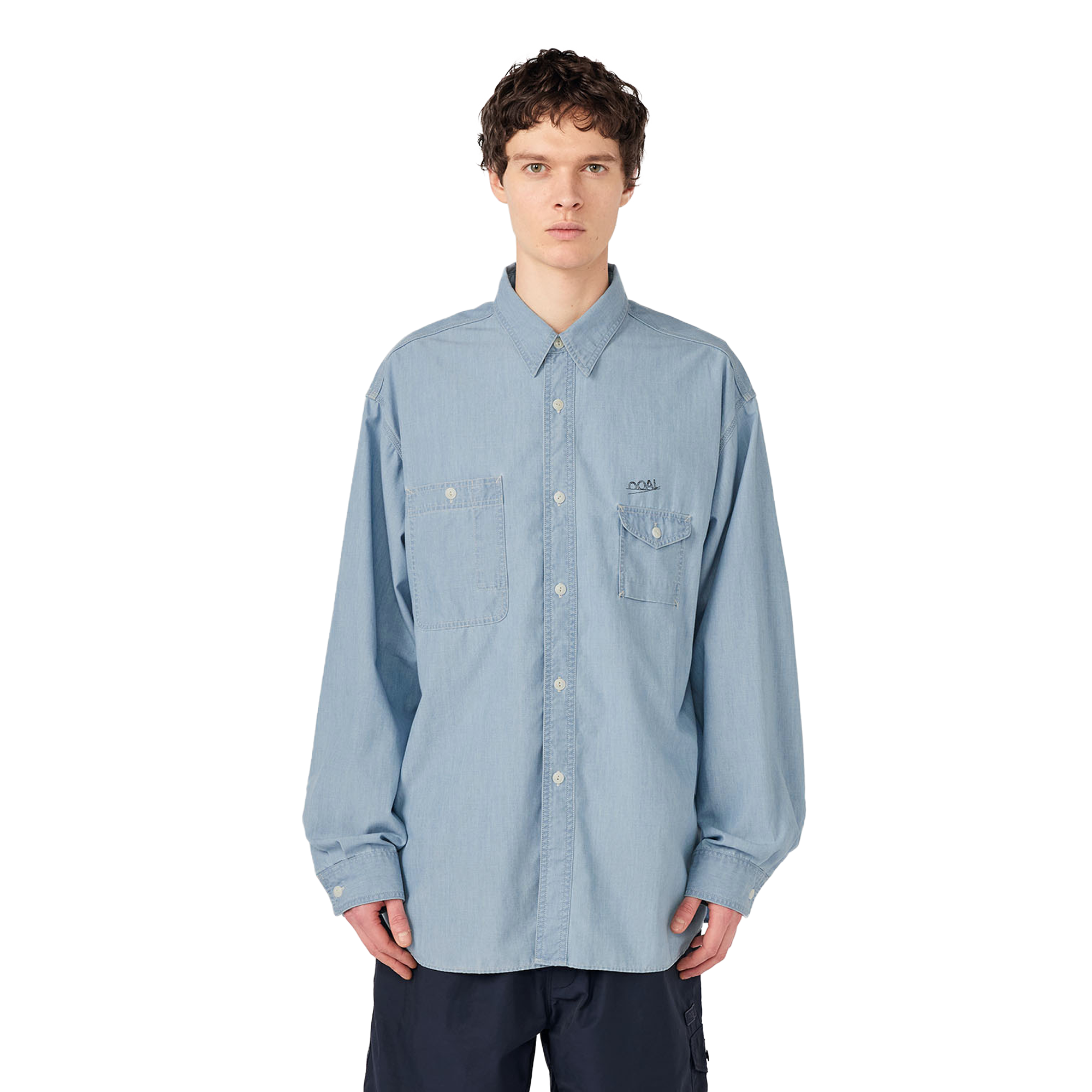 nanamica Regular Collar Chambray Shirt Light Indigo