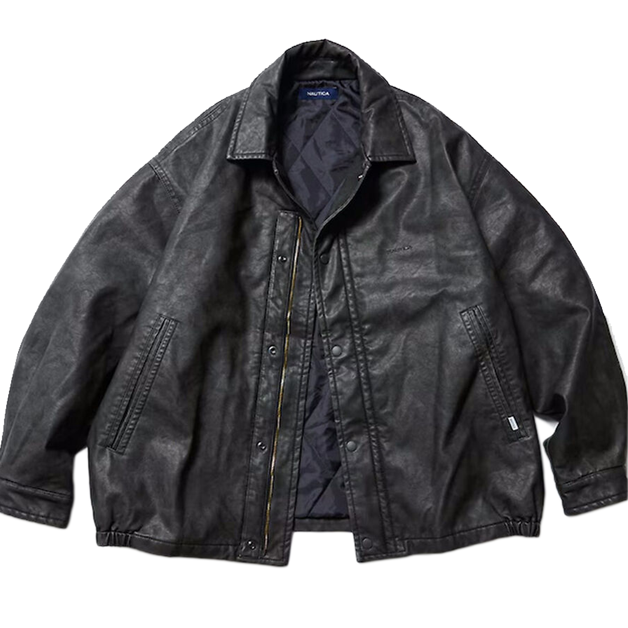 Nautica Japan Faded Faux Leather Blouson Black