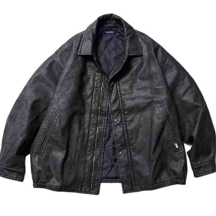 Nautica Japan Faded Fake Leather Blouzon Black