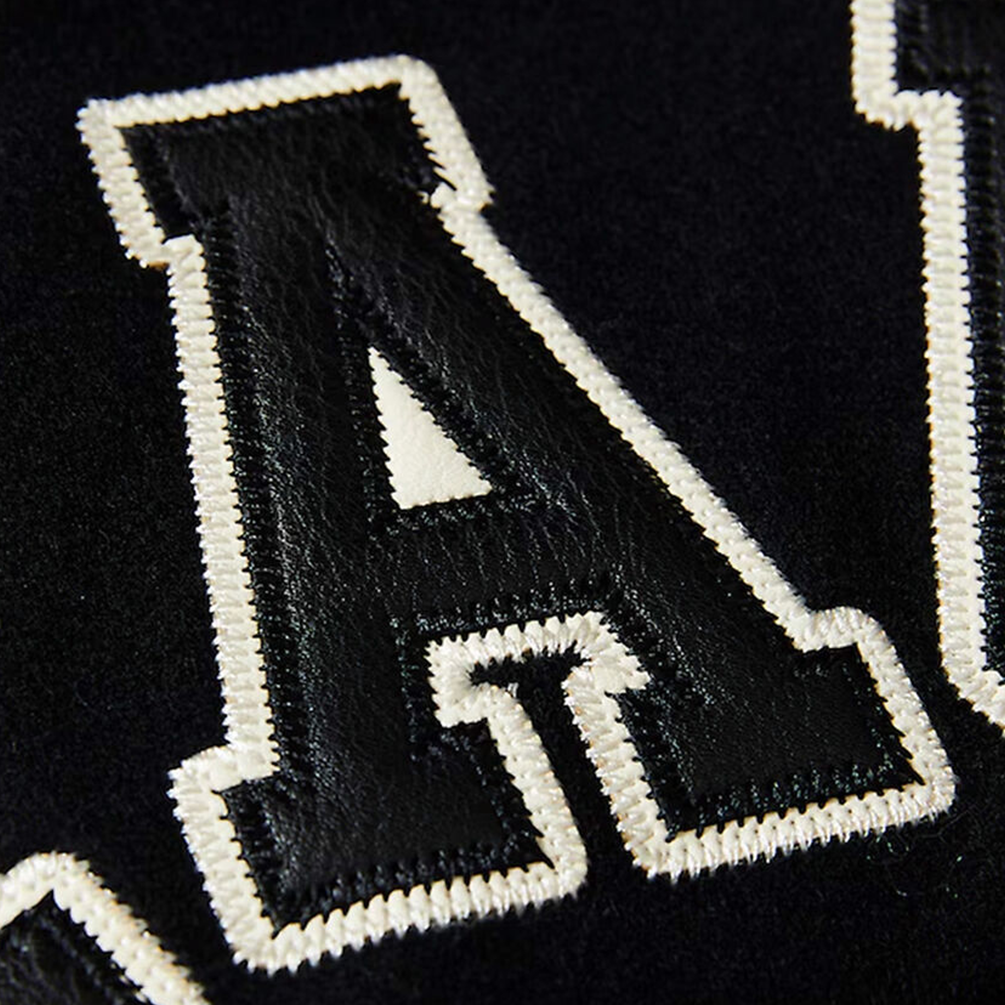 Nautica Japan Melton Stadium Letterman Jacket Black