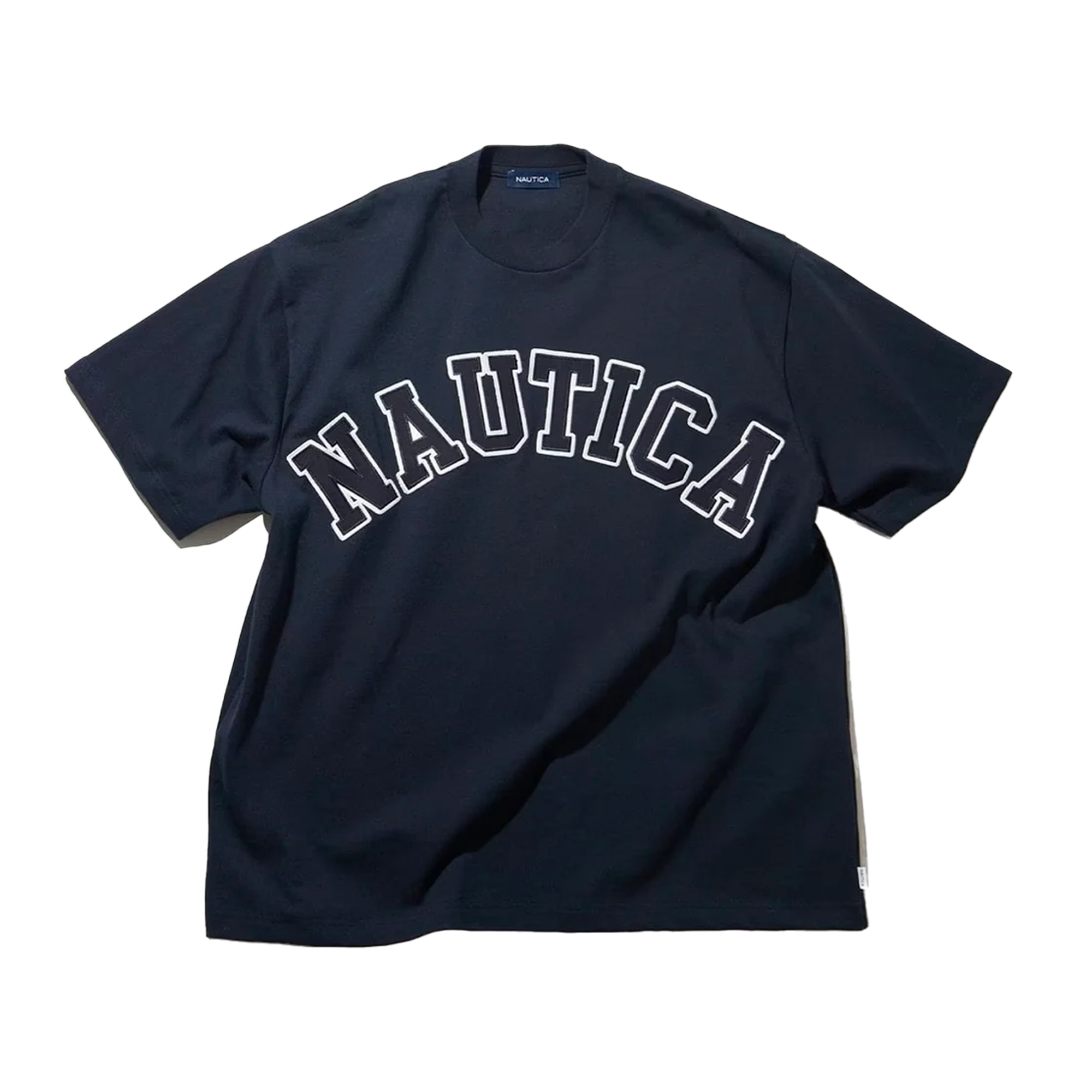 Nautica Japan Arch Logo Piece Dyed T-Shirt Navy