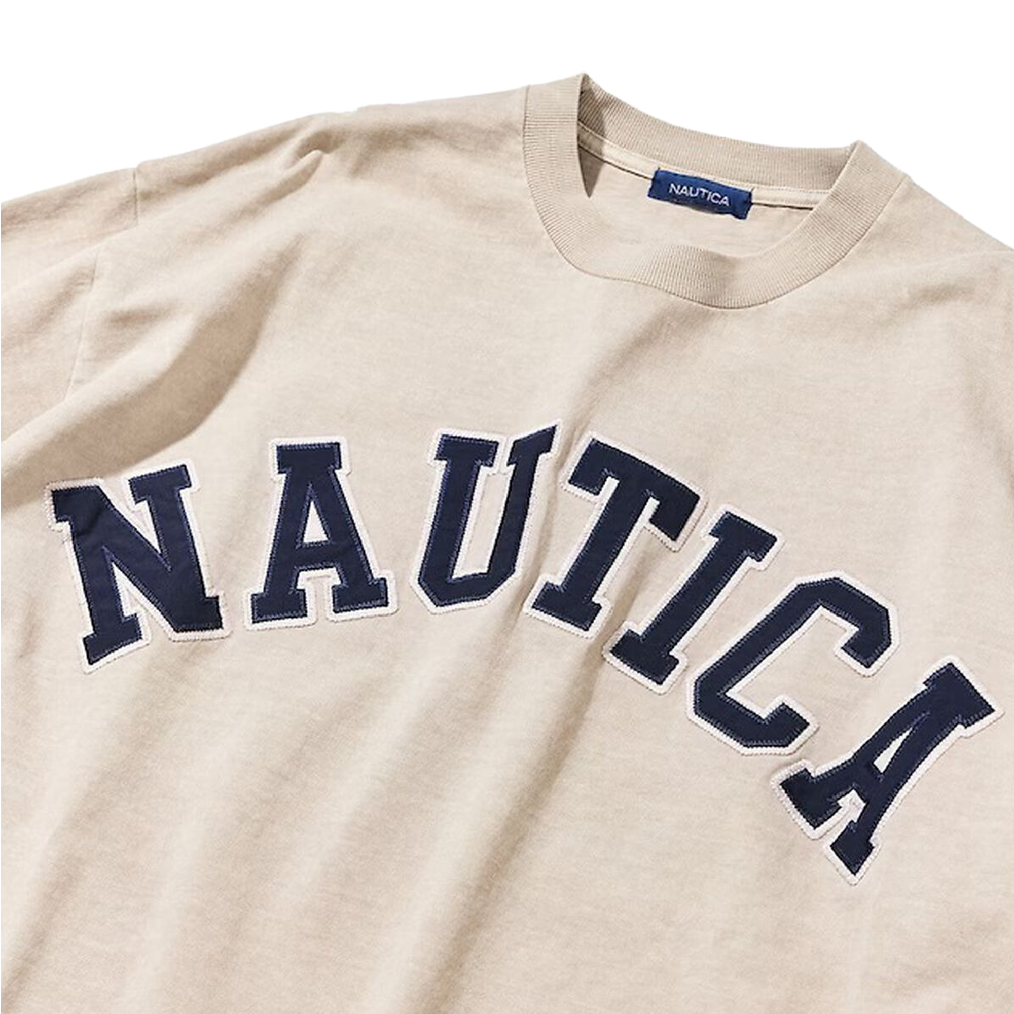 Nautica Japan Arch Logo Pigment Dyed T-Shirt Beige