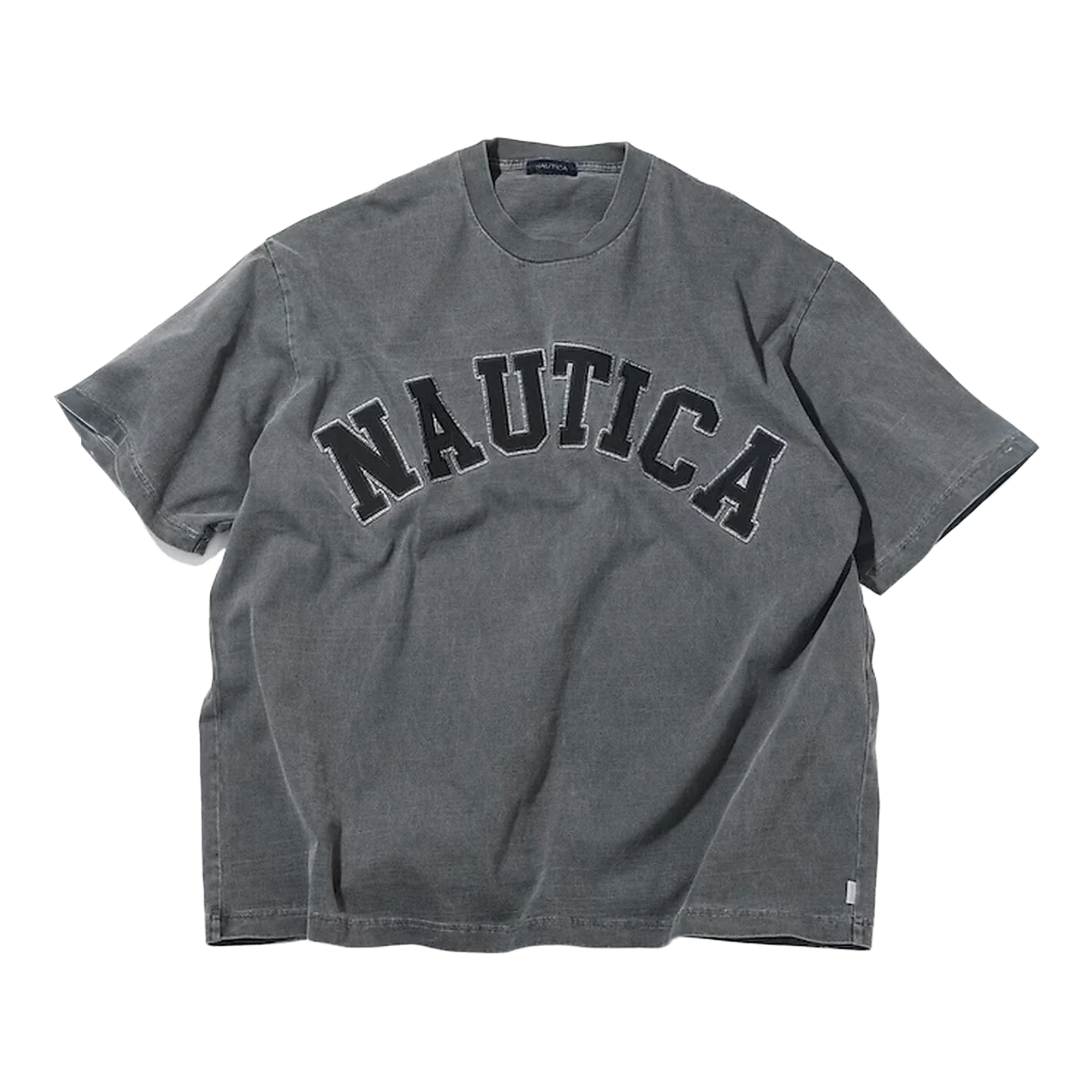 Nautica Japan Arch Logo Pigment Dyed T-Shirt Charcoal