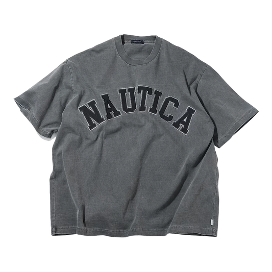 Nautica Japan Arch Logo Pigment Dyed T-Shirt Charcoal