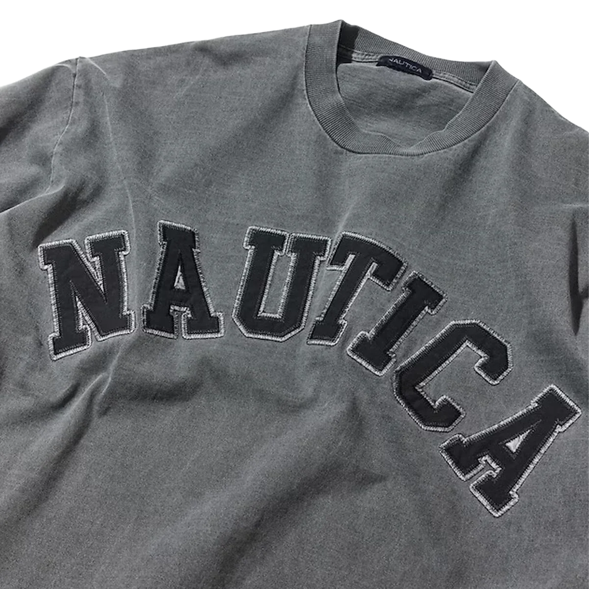 Nautica Japan Arch Logo Pigment Dyed T-Shirt Charcoal