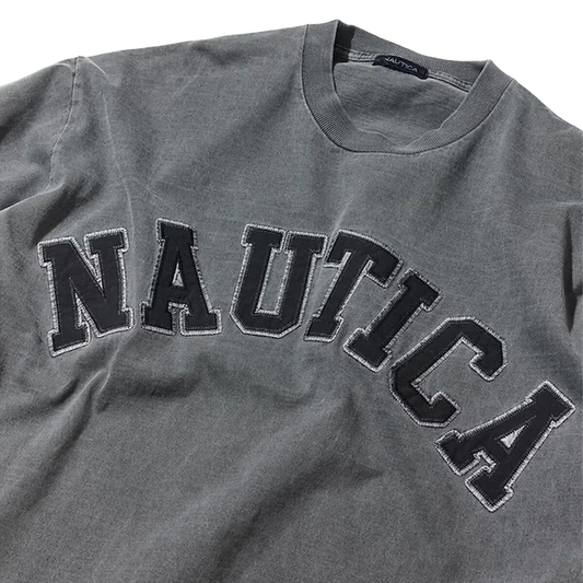 Nautica Japan Arch Logo Pigment Dyed T-Shirt Charcoal