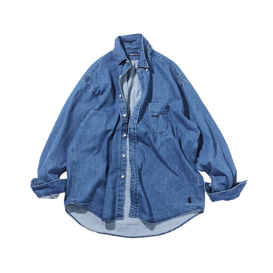 Nautica Japan Denim B.D Shirts Vin Sax Blue