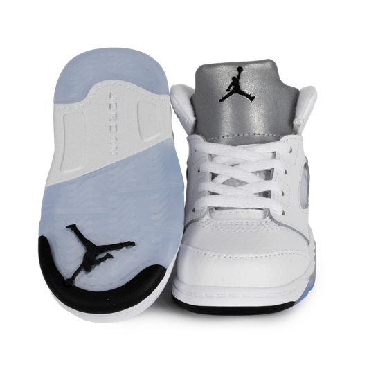Nike Jordan 5 Retro "White Metallic" (TD) White/Black/Metallic Silver HQ7981-103