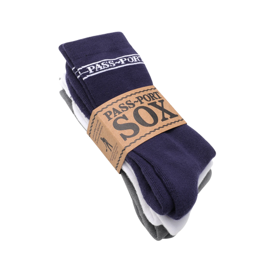 Pass~Port Hi Sox 3-Pack Navy/White/Grey
