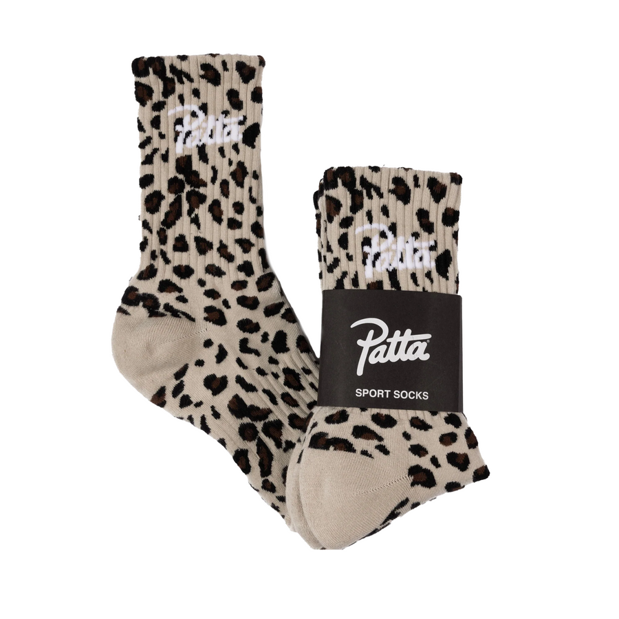 Patta Leopard Script Logo Sport Socks 1 Pack Multi