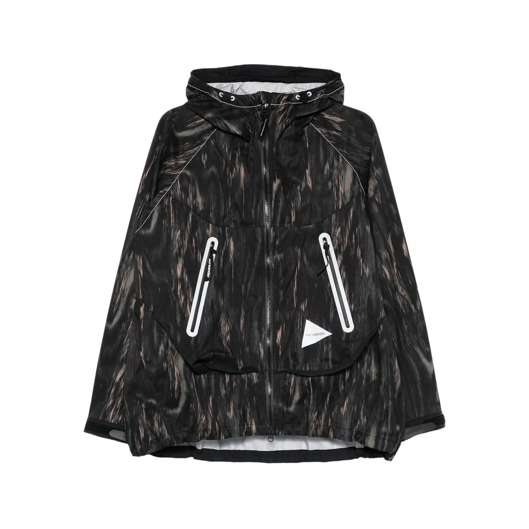 and wander Printed Rain Jacket Black