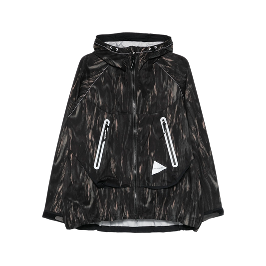 and wander Printed Rain Jacket Black