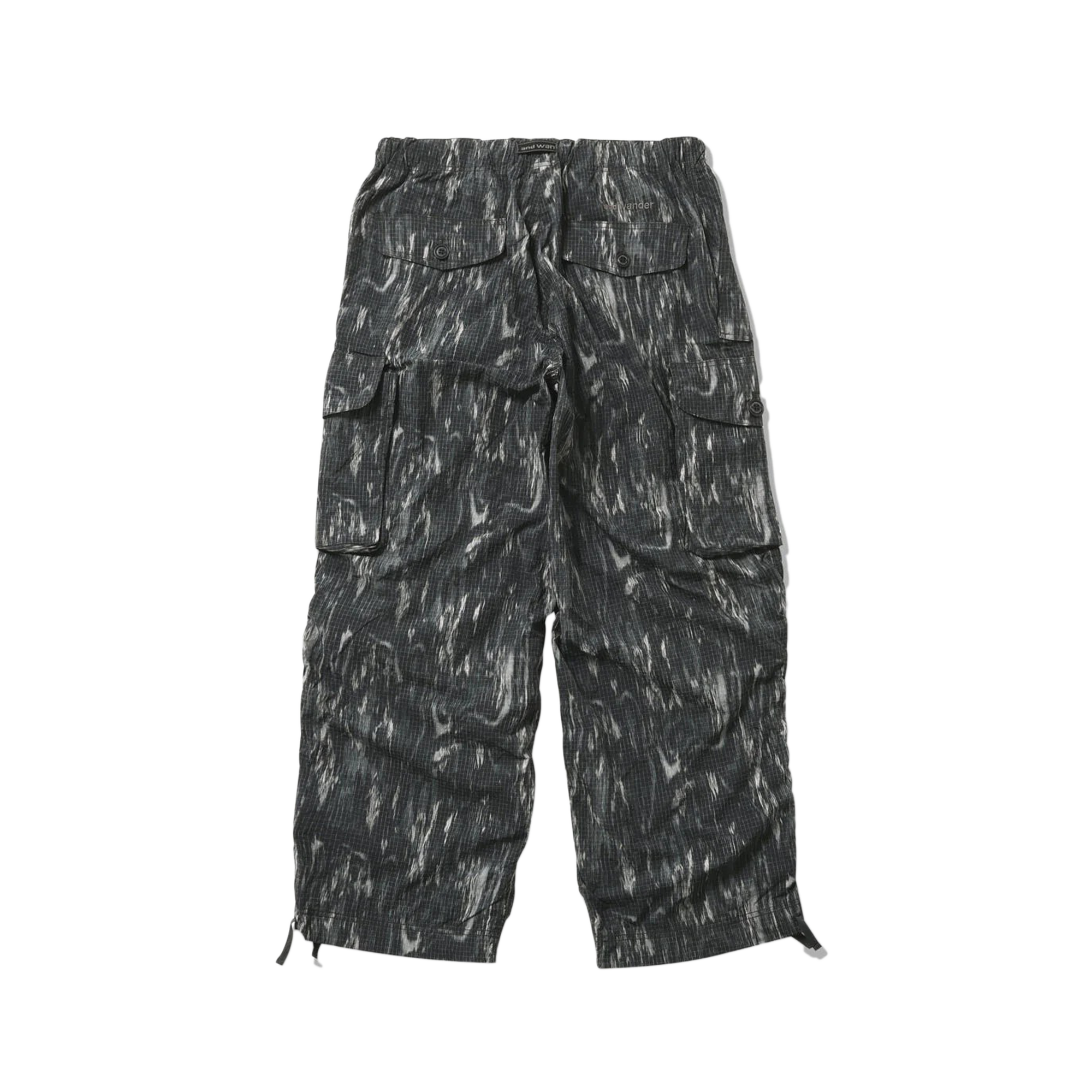 and wander Printed Ripstop Cargo Pants Black