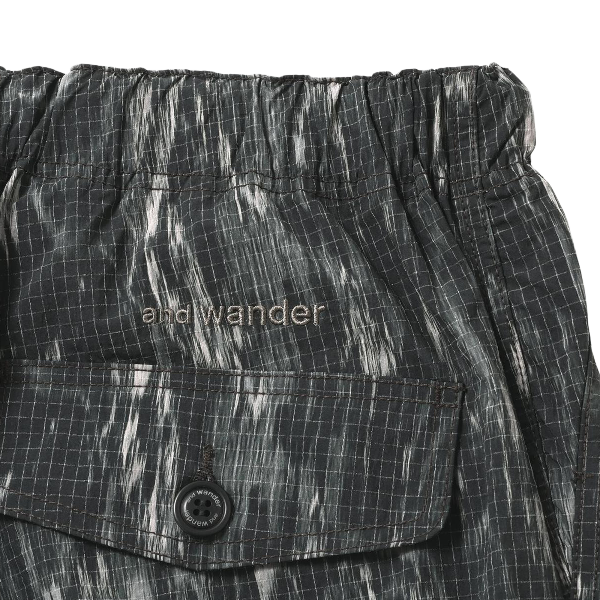 and wander Printed Ripstop Cargo Pants Black