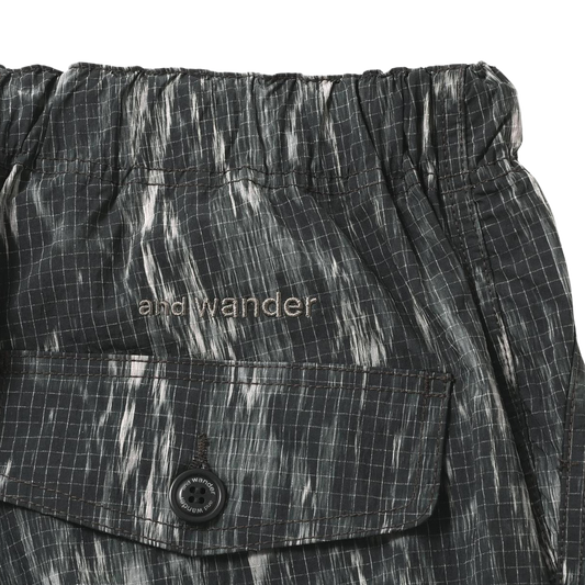 and wander Printed Ripstop Cargo Pants Black