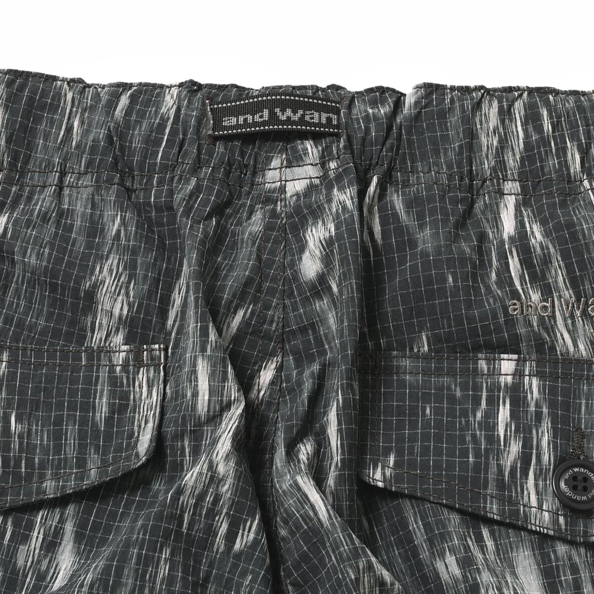and wander Printed Ripstop Cargo Pants Black