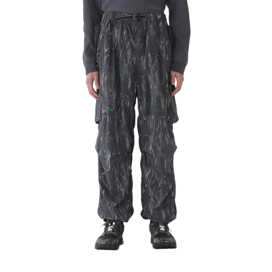 and wander Printed Ripstop Cargo Pants Black