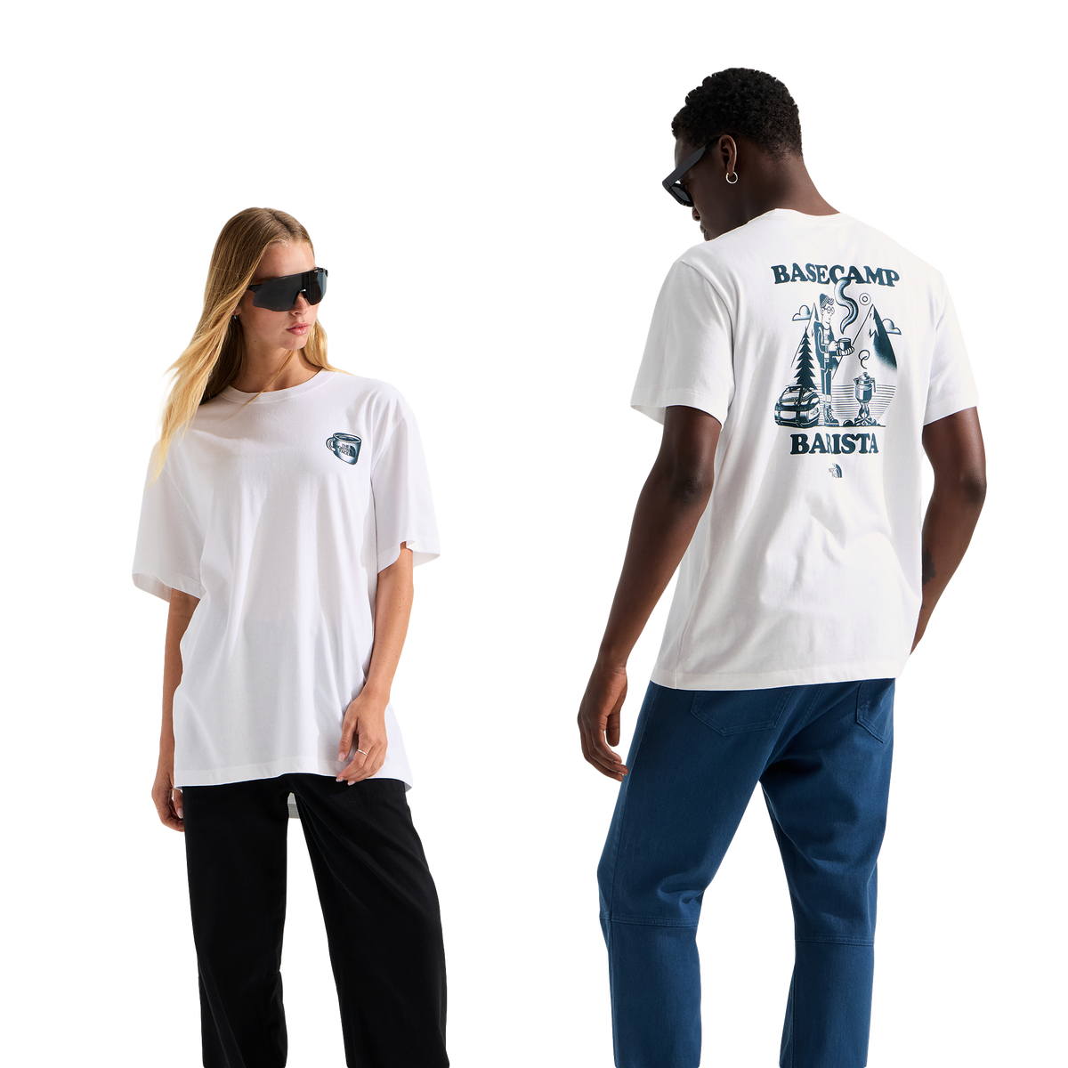 The North Face Basecamp Barista Relaxed T-Shirt TNF White/Pacific Teal