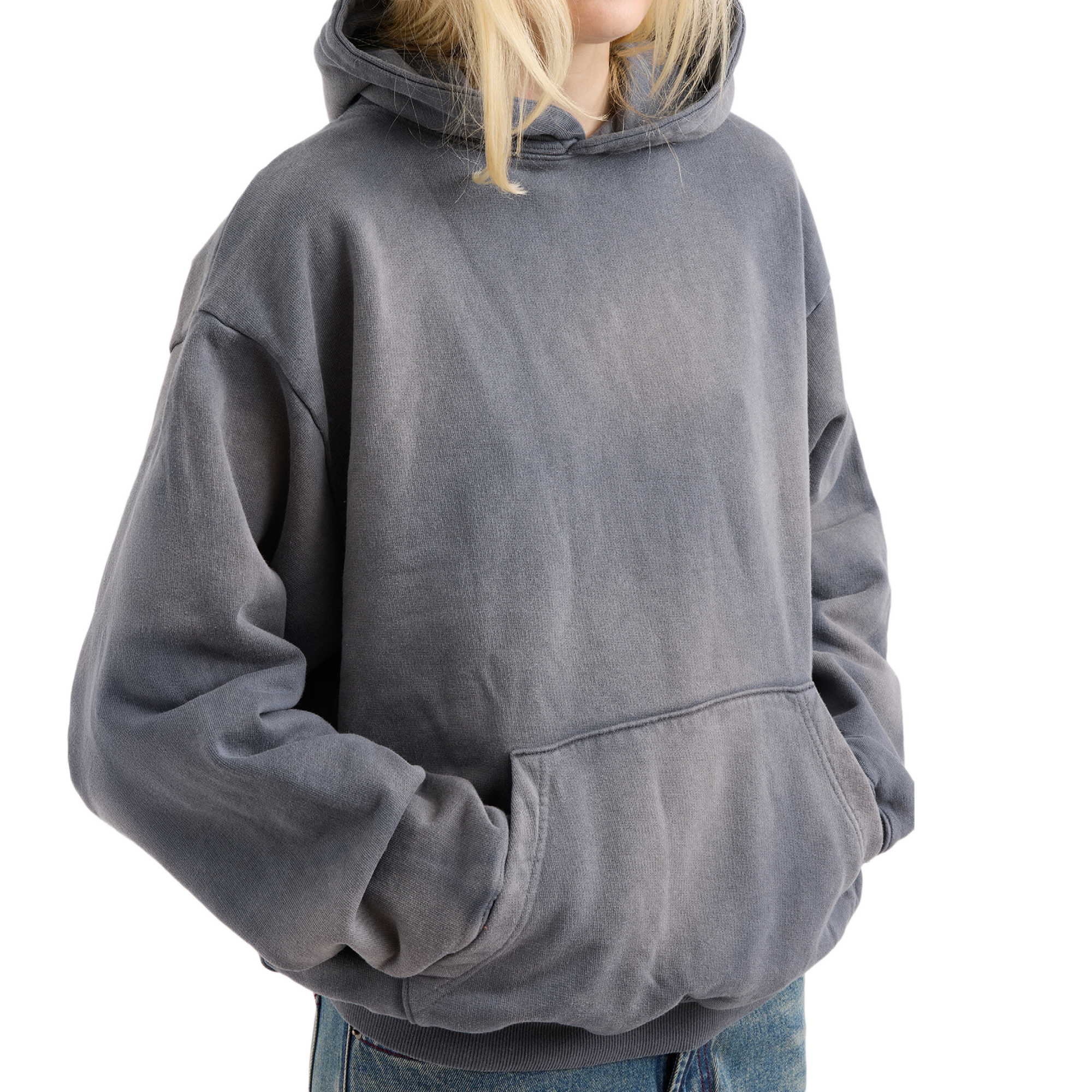 Pseushi Pareidolia Hoodie Faded Grey