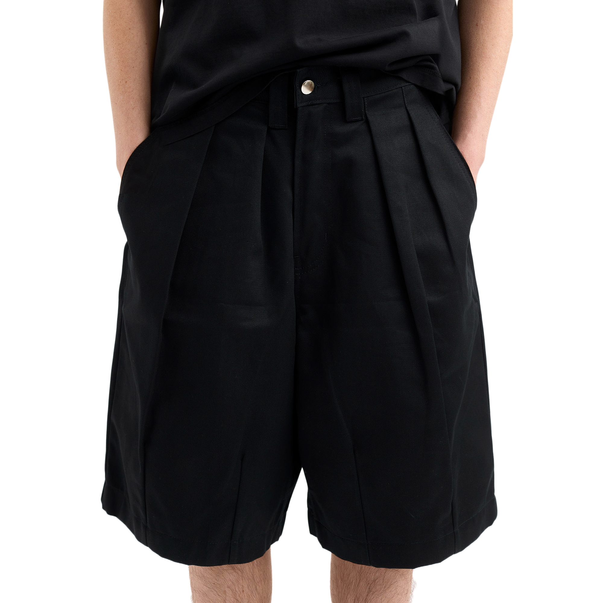 Pseushi Pleated Balloon Shorts Black
