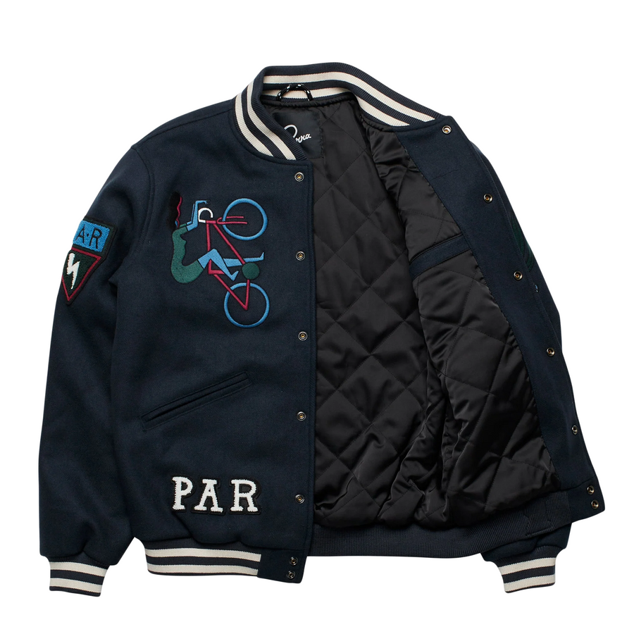 By Parra Run Sit & Bike Varsity Jacket Navy Blue 50140