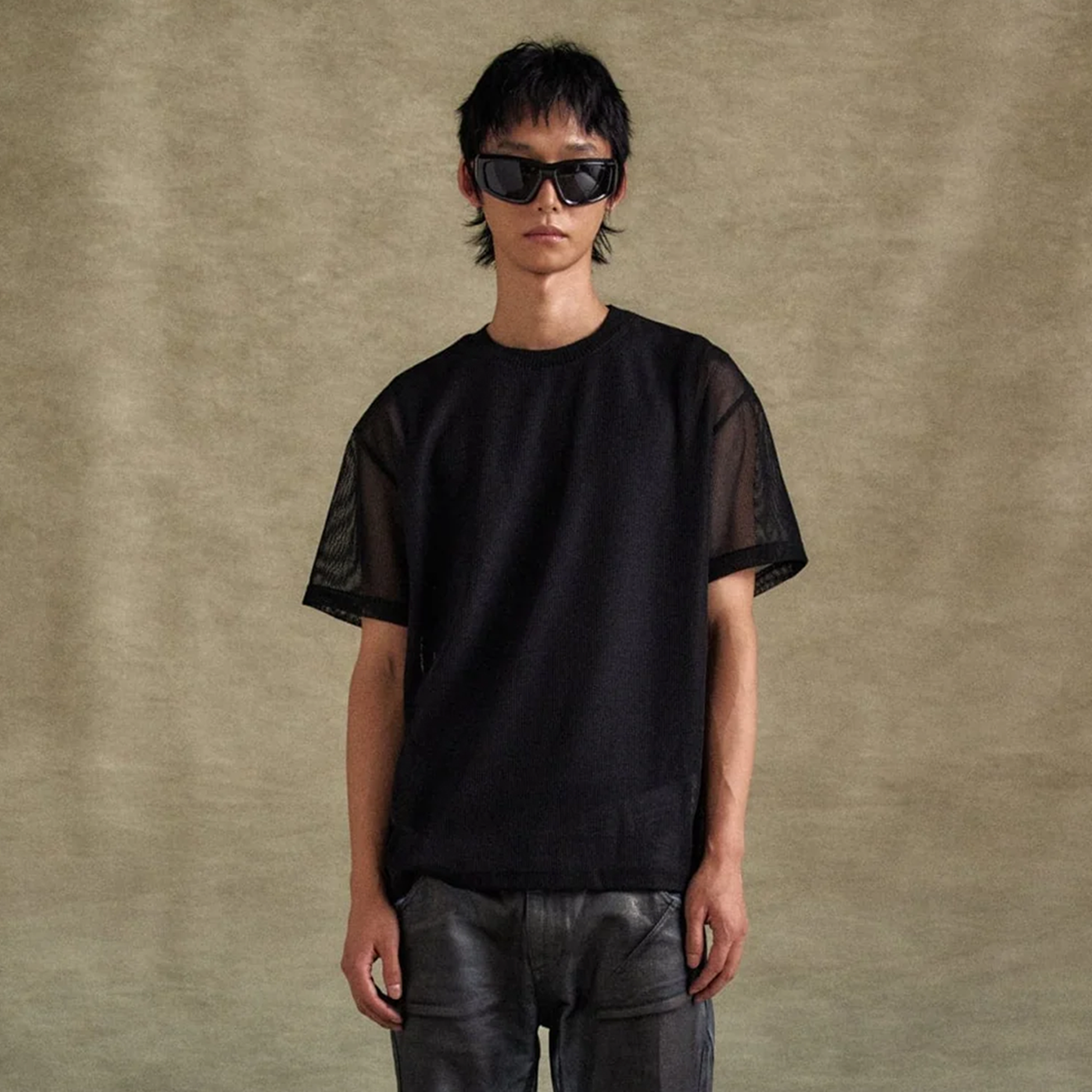 Andersson Bell Sapa Sheer Short Sleeve Sweater Black ATB1287M