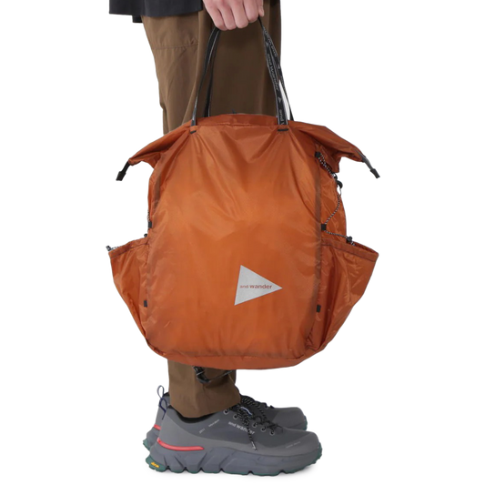 and wander Sil Tote Bag D.Orange