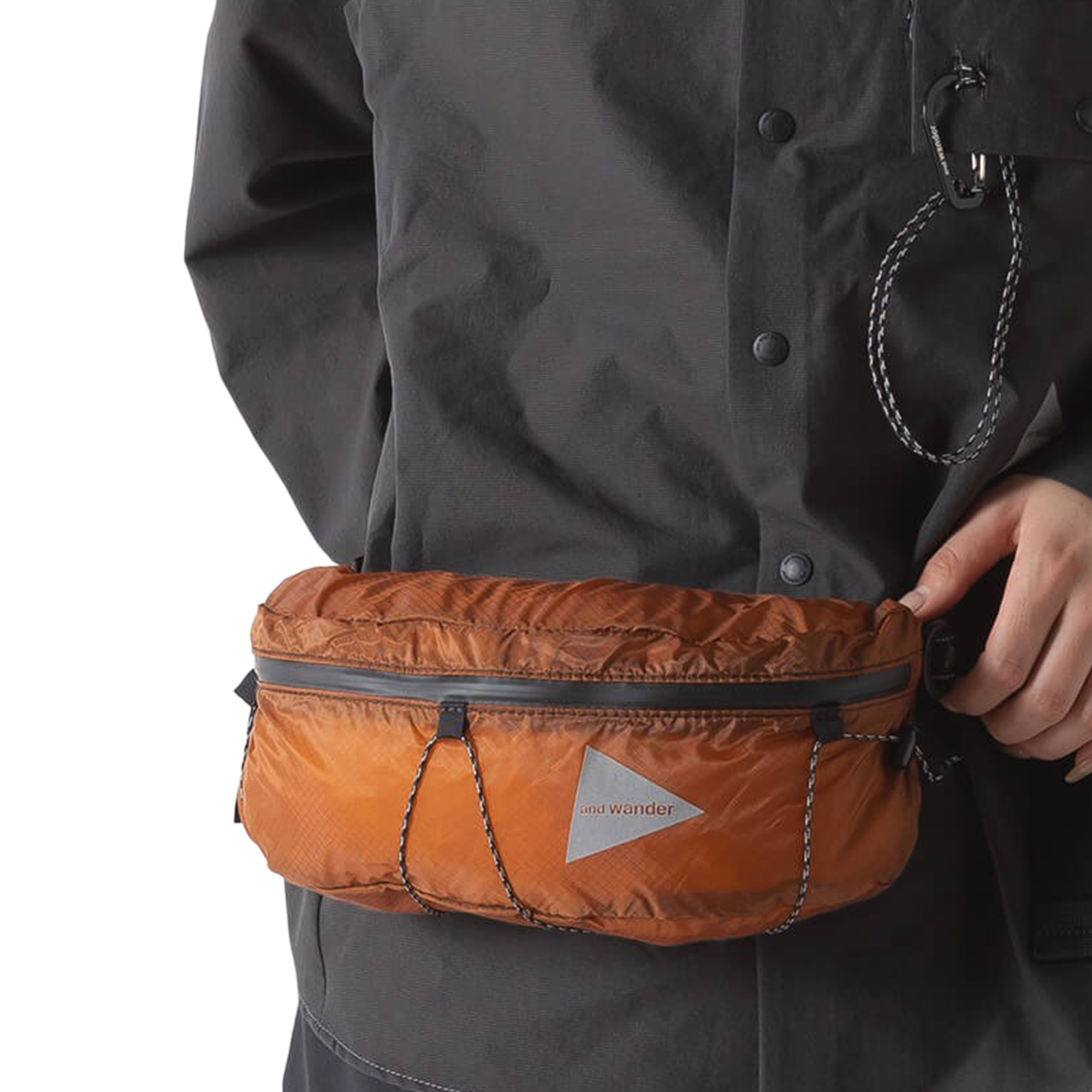 and wander Sil Waist Bag D.Orange