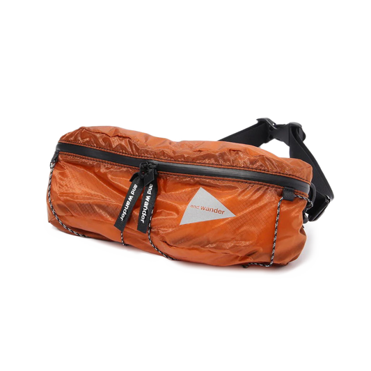 and wander Sil Waist Bag D.Orange