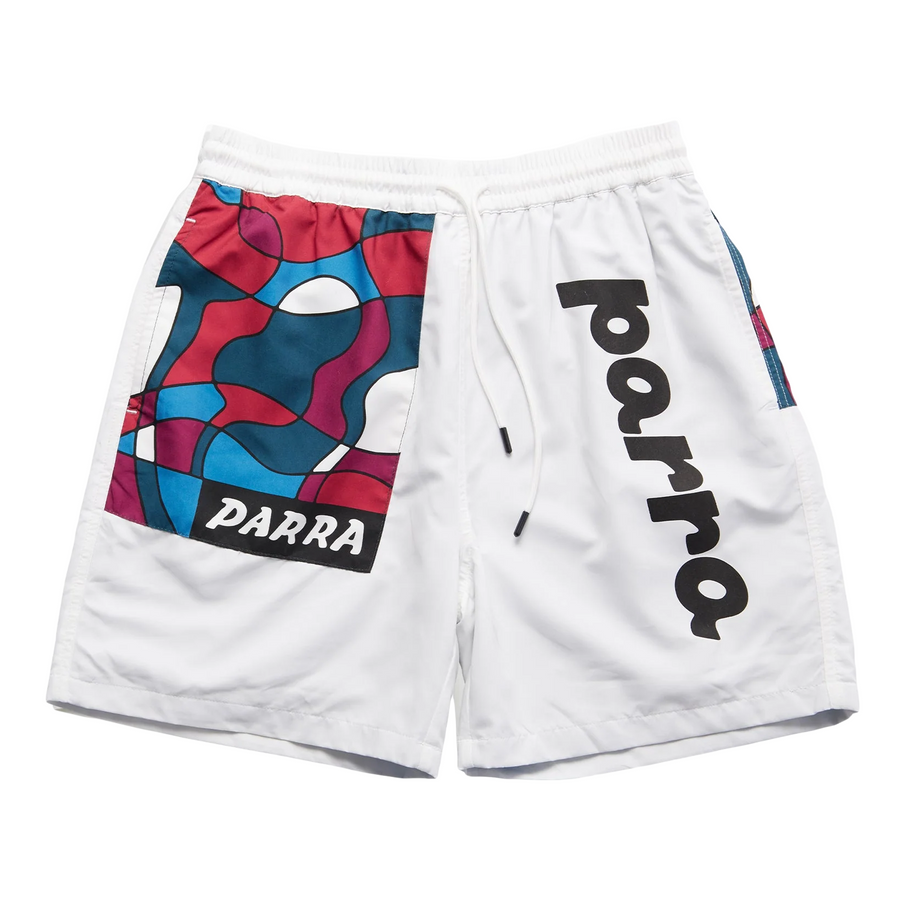 By Parra Sports Trees Swim Shorts White 50120