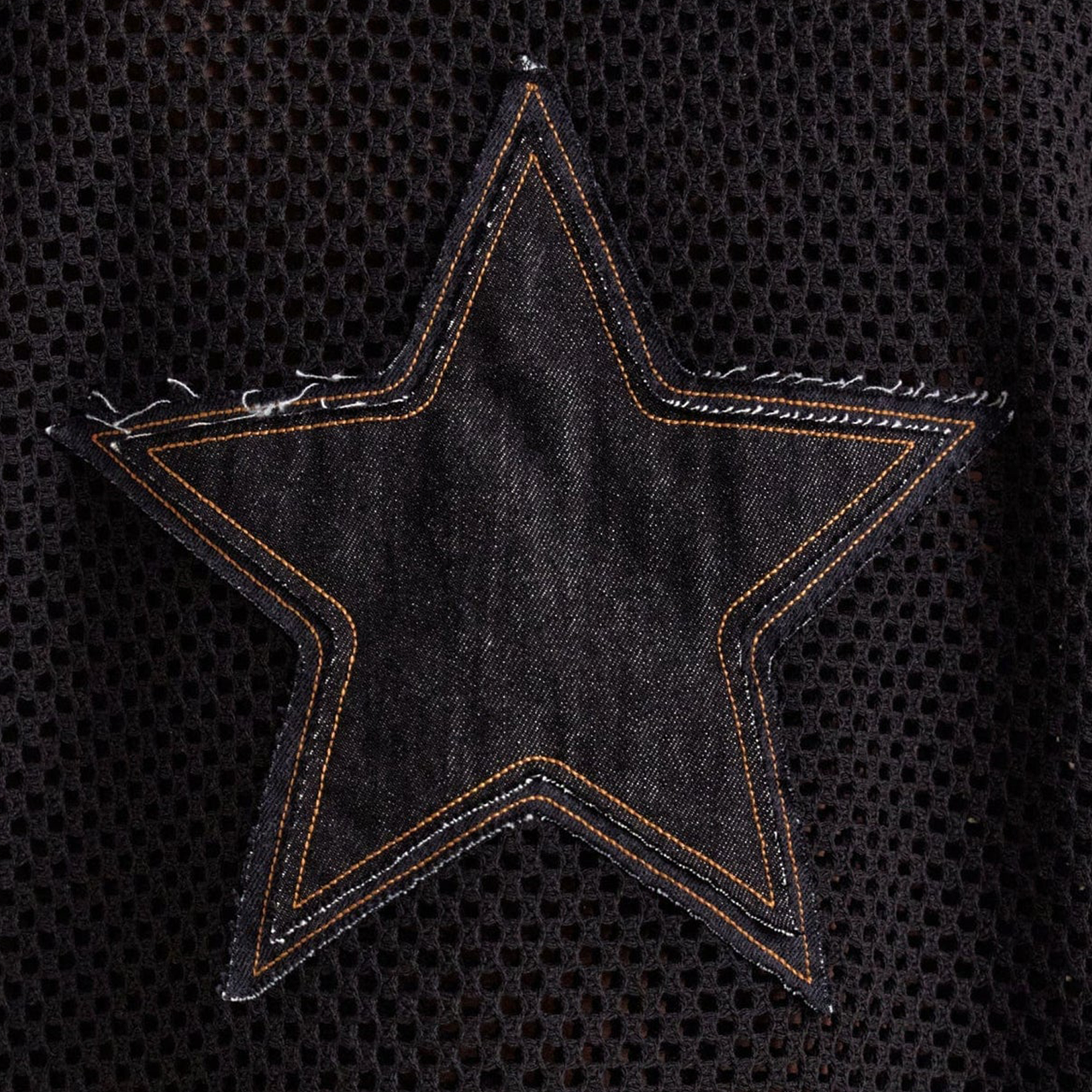 Andersson Bell Star Patch Mesh T-Shirts Black ATB1295M