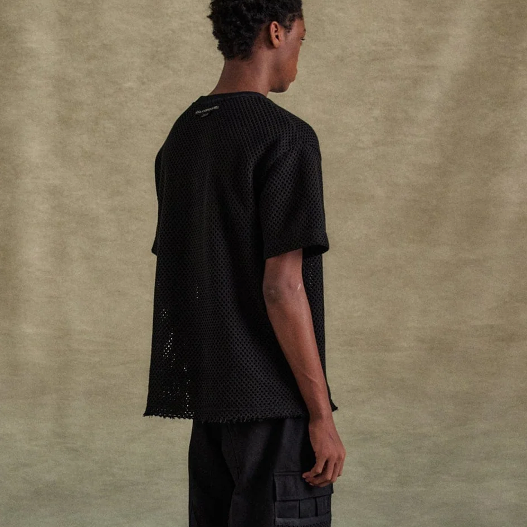 Andersson Bell Star Patch Mesh T-Shirts Black ATB1295M