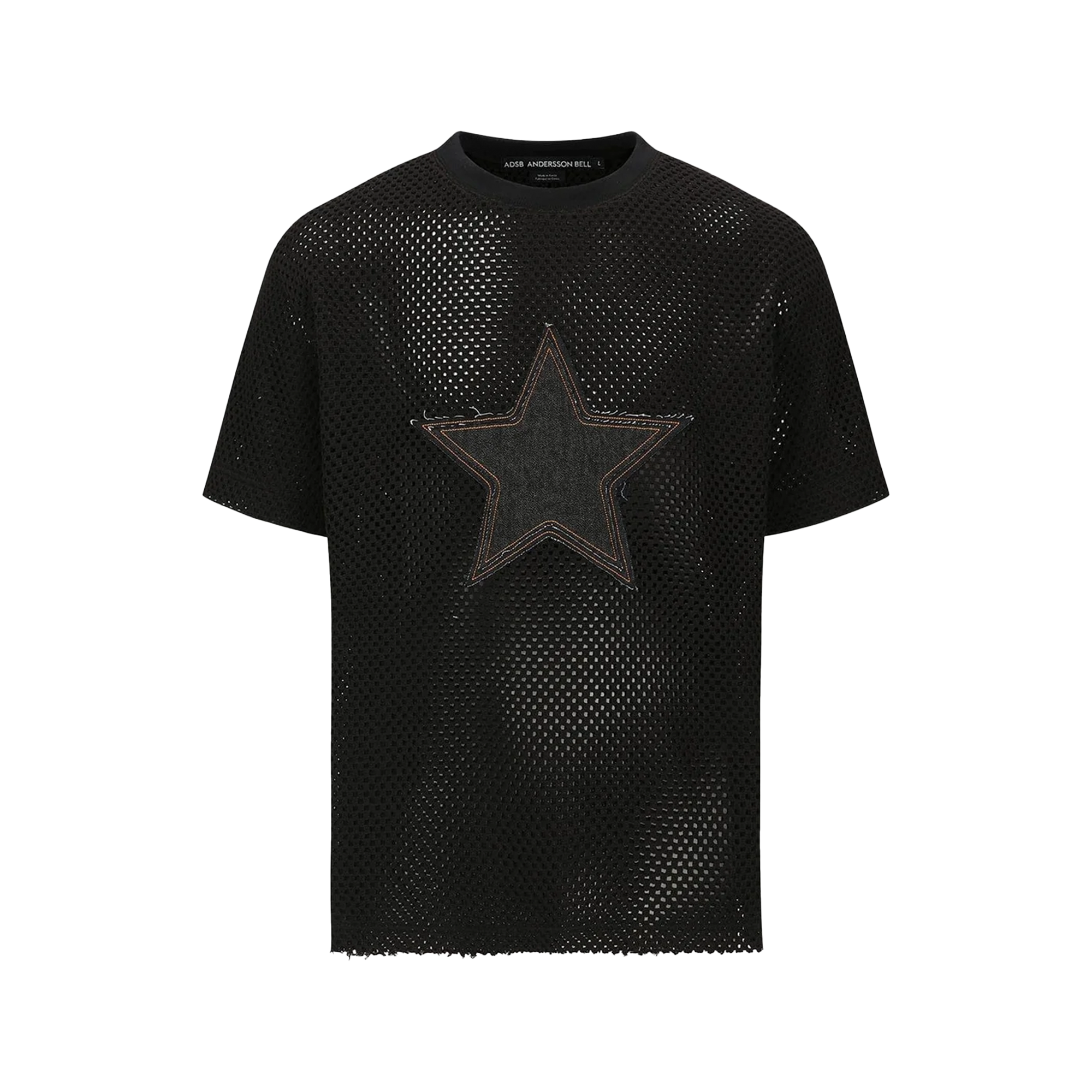 Andersson Bell Star Patch Mesh T-Shirts Black ATB1295M