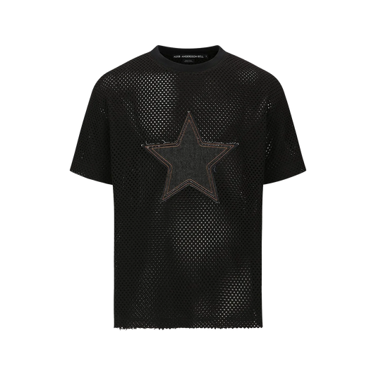Andersson Bell Star Patch Mesh T-Shirts Black ATB1295M