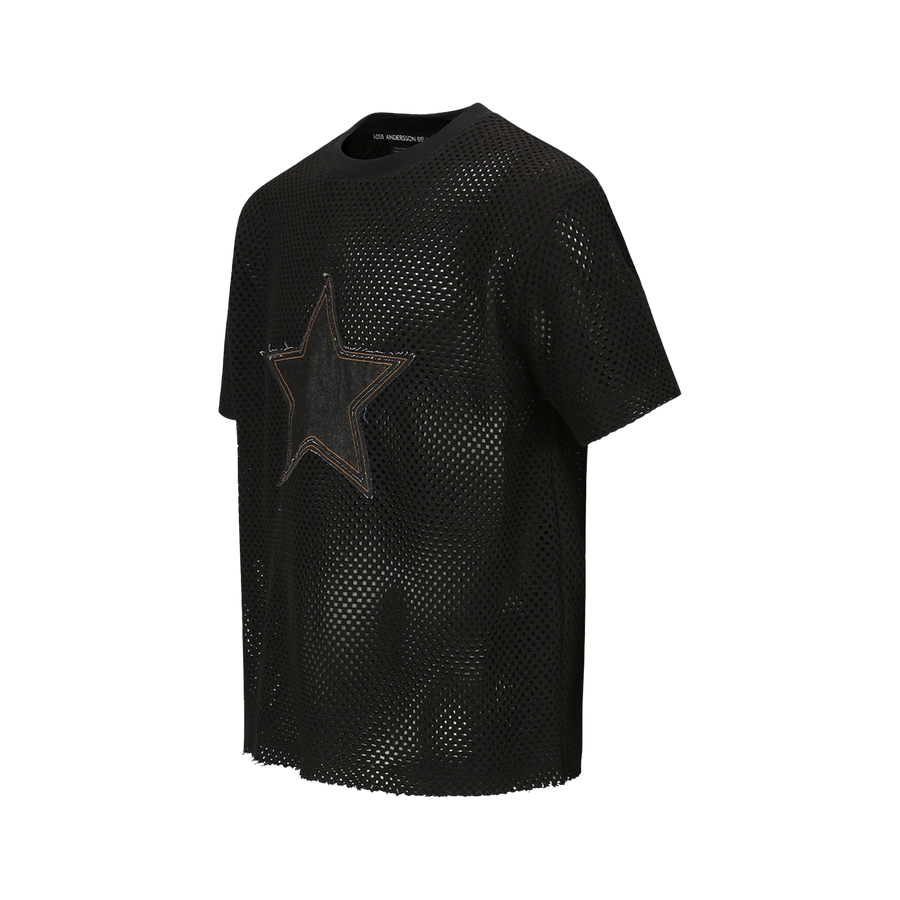 Andersson Bell Star Patch Mesh T-Shirts Black ATB1295M