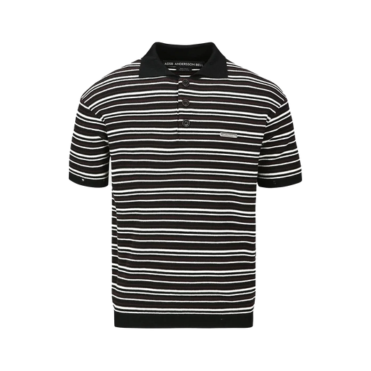 Andersson Bell Stripe Polo Sweater Black/Brown ATB1286M