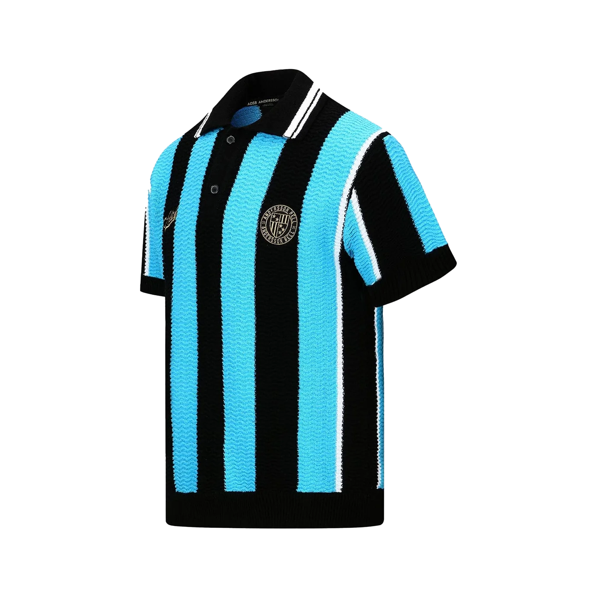 Andersson Bell Stripe Soccer Polo Sweater Black/Blue ATB1325M