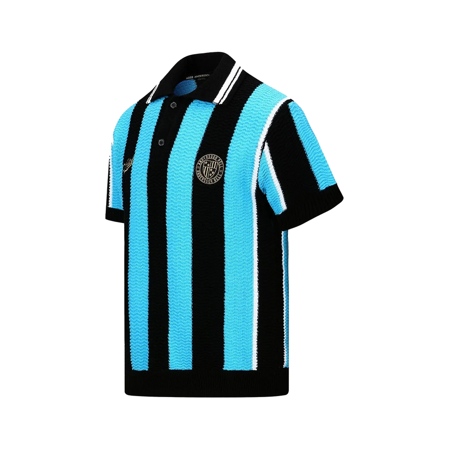 Andersson Bell Stripe Soccer Polo Sweater Black/Blue ATB1325M