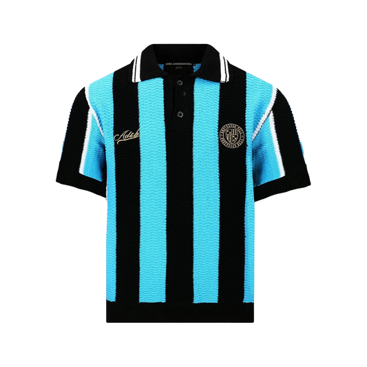 Andersson Bell Stripe Soccer Polo Sweater Black/Blue ATB1325M