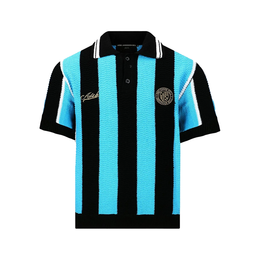Andersson Bell Stripe Soccer Polo Sweater Black/Blue ATB1325M