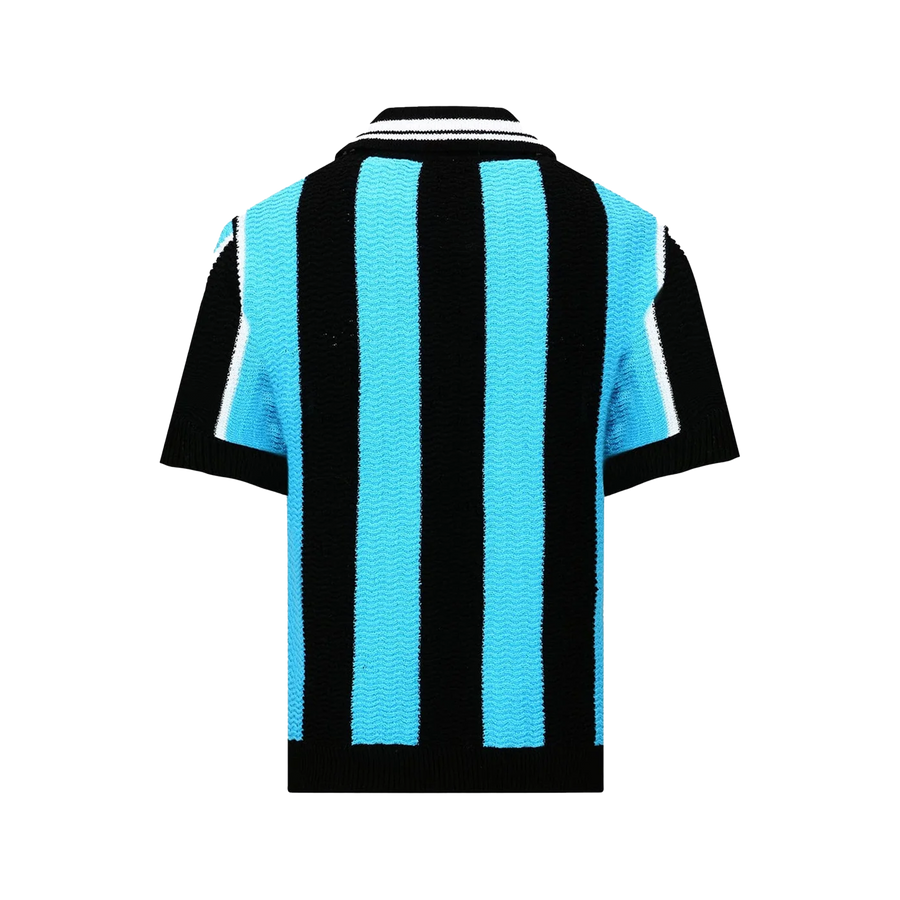 Andersson Bell Stripe Soccer Polo Sweater Black/Blue ATB1325M