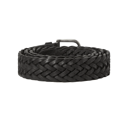 thisisneverthat Leather Mesh Belt Black