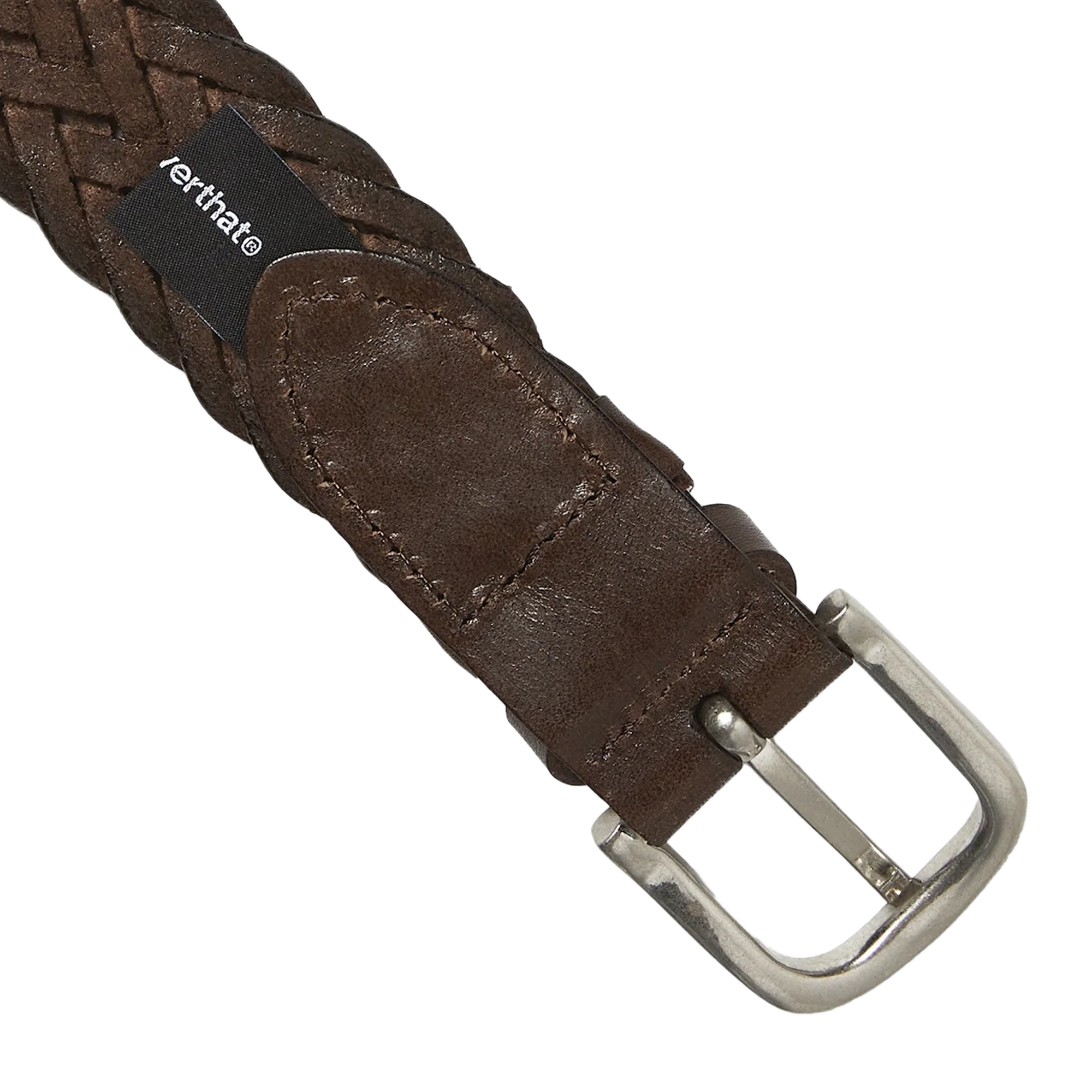 thisisneverthat Leather Mesh Belt Brown