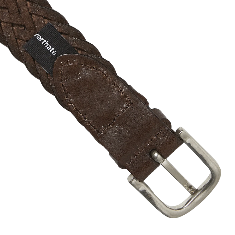 thisisneverthat Leather Mesh Belt Brown