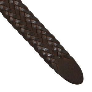 thisisneverthat Leather Mesh Belt Brown