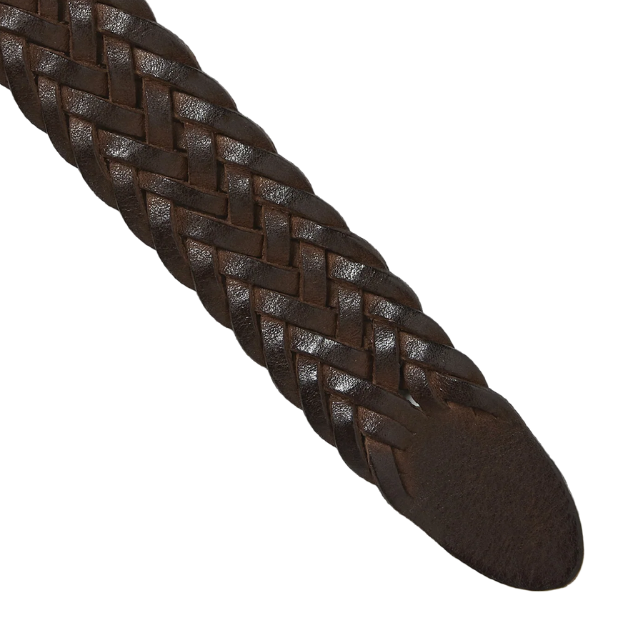 thisisneverthat Leather Mesh Belt Brown